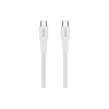 Дата кабель USB-C to USB-C 1.0m OnWire 60CL C-C 60W COLOR Braided 1m White Canyon (CND-CCAP60AB10W)