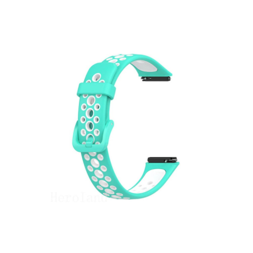 Ремешок для фитнес браслета BeCover Vents Style для Huawei Band 7/Honor Band 7 Turquoise-White (709444)