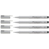 Лайнер Faber-Castell набір капілярних ручок металіків Ecco Pigment, 4 шт.- чорні, 0,2- 0,8 мм (26996)