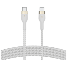 Дата кабель USB-C to USB-C 1.0m BRAIDED SILICONE white Belkin (CAB011BT1MWH)