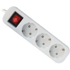 Мережевий подовжувач Defender S318 1.8 m 3 роз switch white (99233)