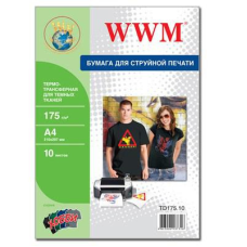 Папір WWM A4 Termotransfers/Black (TD175.10)