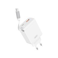 Зарядний пристрій XO 1xUSB-C + 1xUSB QC30W GaN + cable USB-C to USB-C white (XO-CE31)