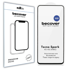 Скло захисне BeCover 10D Tecno Spark 40 4G (KM5) Black (714923)