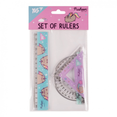 Линейка Yes набор Pusheen, линейка 15 см (3 предмета) (370675)