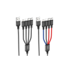 Дата кабель USB 2.0 AM to Lightning + Micro 5P + USB-C 1.0m 2A nylon X76 black+red+blue HOCO (6931474768650)