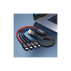 Дата кабель USB 2.0 AM to Lightning + Micro 5P + USB-C 1.0m 2A nylon X76 black+red+blue HOCO (6931474768650)