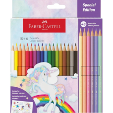 Олівці кольорові Faber-Castell Classic Colour Unicorn 18 класичних + 6 пастельні кольорів (111221) (32516)