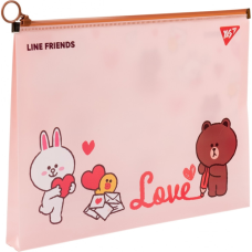 Папка на блискавці Yes А4 Line Friends. Brown (492090)