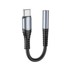 Перехідник USB-C M to 3.5mm F LS33 metal gray HOCO (6931474761163)