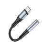 Перехідник USB-C M to 3.5mm F LS33 metal gray HOCO (6931474761163)