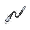 Перехідник USB-C M to 3.5mm F LS33 metal gray HOCO (6931474761163)