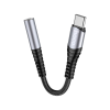Перехідник USB-C M to 3.5mm F LS33 metal gray HOCO (6931474761163)