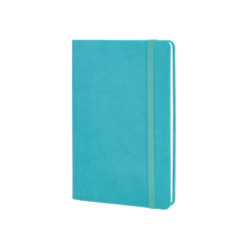 Книга записна Optima А5 VIVELLA, м’яка обкладинка, гумка, білий блок лінія, бірюзовий (O27104-21)