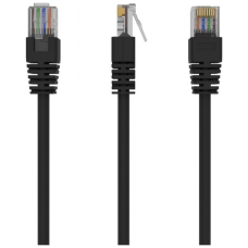 Патч-корд 0.5м, UTP, cat.5e, CCA, black Cablexpert (PP12-0.5M/BK)