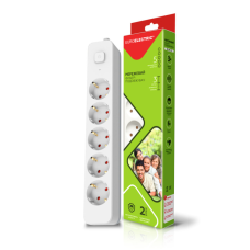 Мережевий фільтр живлення EUROELECTRIC Х5 10А 3м White (EE-105-3M)