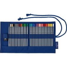 Олівці кольорові Faber-Castell Goldfaber Aqua в тканинному пеналі 27 кольорів з аксесуарами, (114652) (28942)