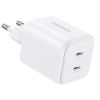Зарядний пристрій Ugreen X526 2xUSB-C PD45W GaN white (65154)