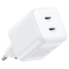 Зарядний пристрій Ugreen X526 2xUSB-C PD45W GaN white (65154)