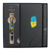 Ручка кулькова Parker IM 17 UKRAINE Black GT BP Тризуб фігурний на тлі прапора + блокнот+подар.упаковка GIFT24 (22032b24_T1026u)
