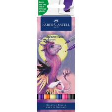 Художній маркер Faber-Castell набір акварельних двосторонніх Goldfaber Aqua Dual Marker Fantasy, 6 кольорів (32313)