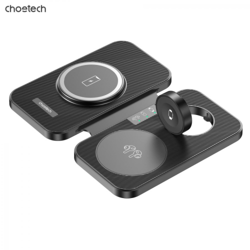 Зарядний пристрій Choetech Wireless magnetic 3-in-1 15W black (T616-F)