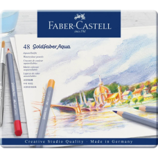 Олівці кольорові Faber-Castell Goldfaber Aqua акварельні, в металевій коробці, 48 кольорів, 114648 (27639)