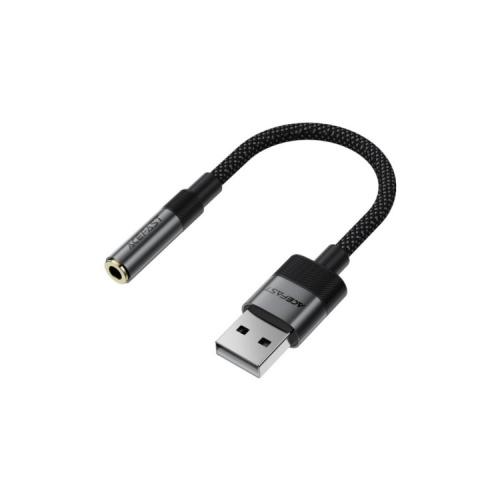 Перехідник USB AM to 3.5mm F 0.15m black Acefast (6974316285298)