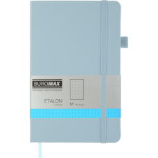 Книга записна Buromax Etalon 125x195 мм 96 аркушів в точку обкладинка зі штучної шкіри Блакитна (BM.291360-14)