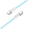 Дата кабель USB-C to USB-C 1.0m 60W 3.0А blue ColorWay (CW-CBPDCC061-BL)