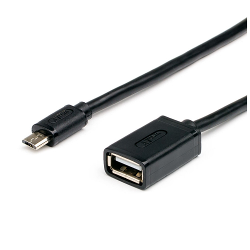 Дата кабель OTG USB 2.0 AF to Micro 5P 0.1m Atcom (3792)
