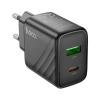 Зарядний пристрій HOCO CS23A 1xUSB-C PD30W + 1xUSB QC3.0 black (6942007609944)