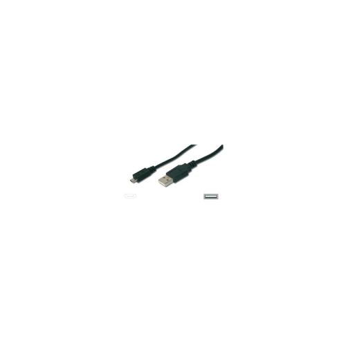 Дата кабель USB 2.0 AM to Micro 5P 1.0m black Digitus (AK-300127-010-S)
