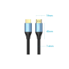 Кабель мультимедійний HDMI M to HDMI M 12.0m V1.4 4K60Hz PVC aluminum alloy blue Vention (ALHSM)