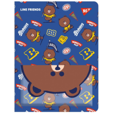 Папка с файлами Yes А4 с 20 файлами Line Friends. Brown с карманом (492109)