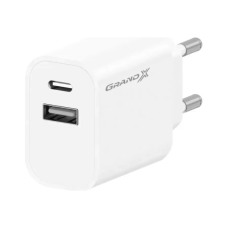 Зарядний пристрій Grand-X 1xUSB-C + 1xUSB 10.5W OCP white (CH-21W)