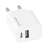 Зарядний пристрій Grand-X 1xUSB-C + 1xUSB 10.5W OCP white (CH-21W)
