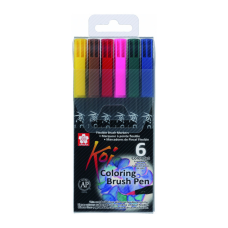 Художній маркер KOI набір Coloring Brush Pen, 6 кольорів (084511316799)