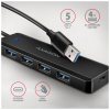 Концентратор AXAGON USB 3.1 to 4xUSB 3.0 black (HUE-C1A)