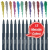 Набір маркерів Faber-Castell тонких металіків для декорування Metallics Marker M (1,5 мм) 12 кольорів (32019)