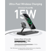 Зарядний пристрій Anker MagGo Wireless Charging Station 15W 3-in-1 Pad Black (B25M1311)