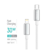 Дата кабель USB-C to Lightning 2.0m PD30W zinc alloy braided white ColorWay (CW-CBPDCL099-WT)