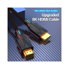 Кабель мультимедійний HDMI M to HDMI M 2.0m 8K cotton braided black Vention (AAUBH)