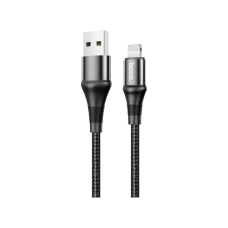 Дата кабель USB 2.0 AM to Lightning 1.0m 2.4A nylon X50 black HOCO (6931474734198)