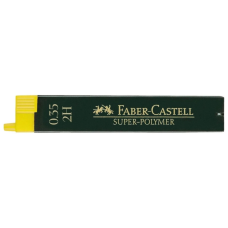 Грифель для механічного олівця Faber-Castell Super-Polymer 2Н (діаметр 0,35 мм), 12 штук в пеналі (27658)