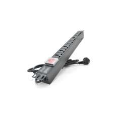 Силовий блок 19" 8 універс. розеток, кабель 1.8м, вимикач, алюм. корпус Pipo (PP8PDUGR-UN)