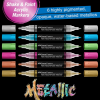Набір маркерів Faber-Castell акрилові двобічні Black Edition Shake & Paint Acrylic Marker, 6 кольорів металіків (33049)