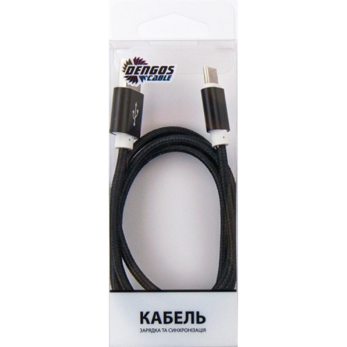 Дата кабель USB 2.0 AM to USB-C 1.0m black Dengos (NTK-TC-MT-BLACK)