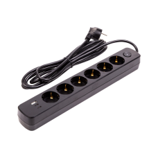 Мережевий фільтр живлення PowerPlant 3м, 6 розеток, USB (YS-N6086/3c) (EX610662)