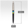 Ручка кулькова Parker JOTTER 17 Originals UKRAINE Black CT BP Тризуб фігурний на тлі прапора (15632_T1026u)